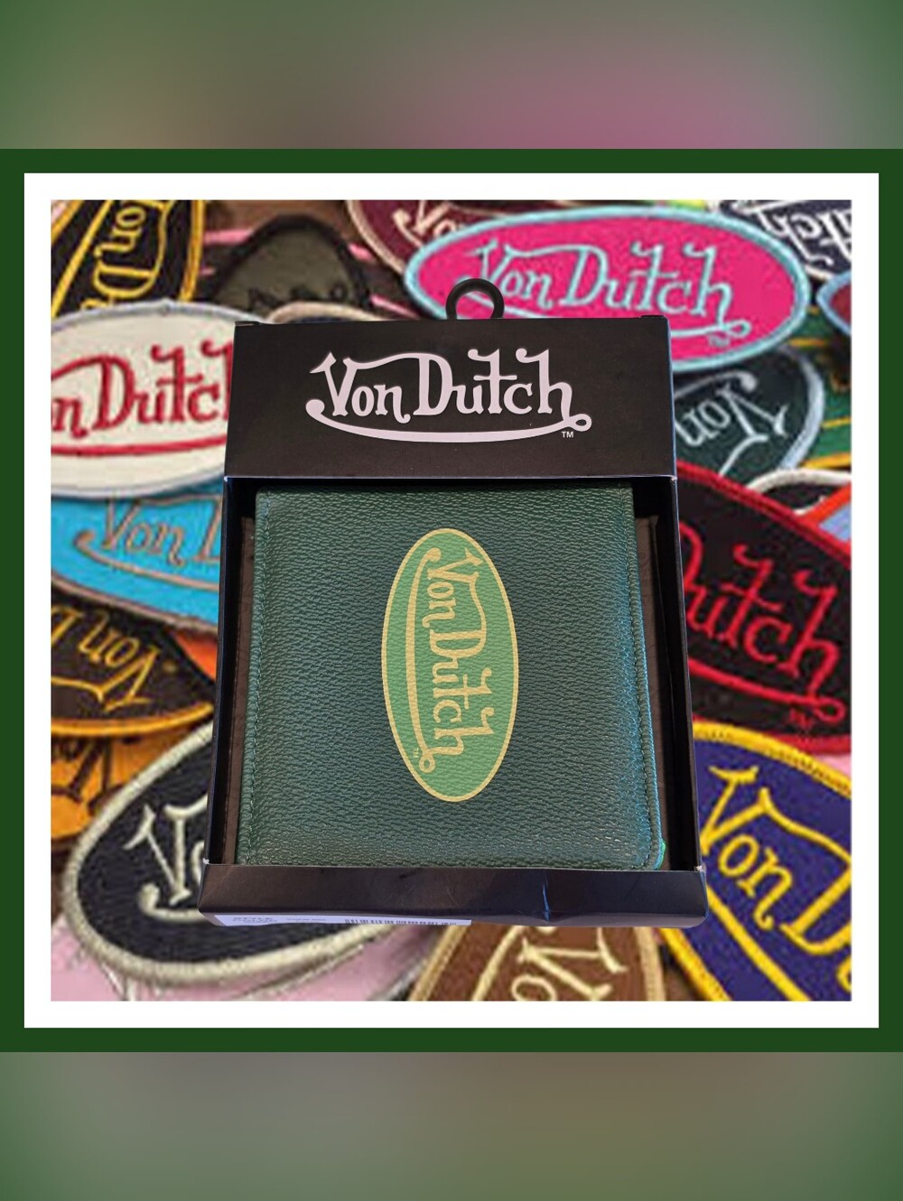 🆕️ `Brand NEW Von Dutch Green Wallet with Yellow Logo